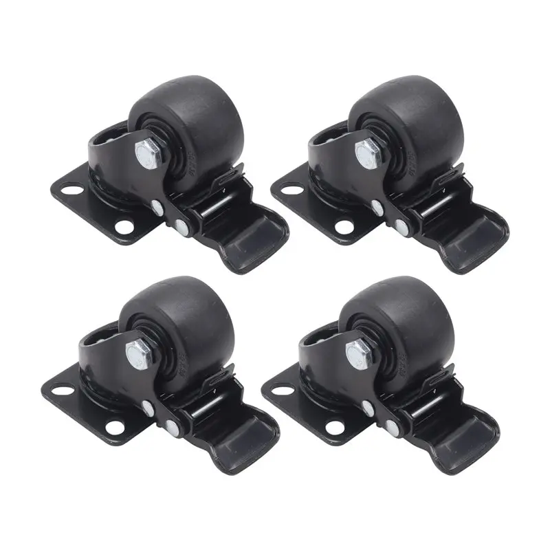 

24-часовая доставка, промышленные сверхмощные нейлоновые колеса, 2 дюйма, 4 шт., поворотные ролики с тормозами, грузоподъемность 600 кг