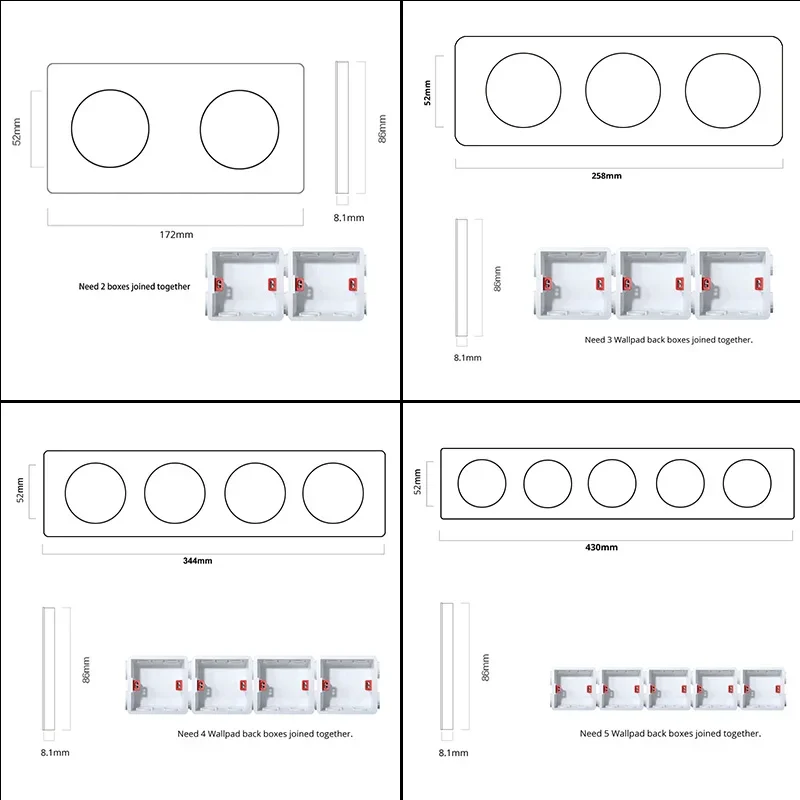 YINKA Tempered Glass Wall Light Frame Switch  Free Combination UK EU US Standard Connected Frame Hotel Switches House Decoration