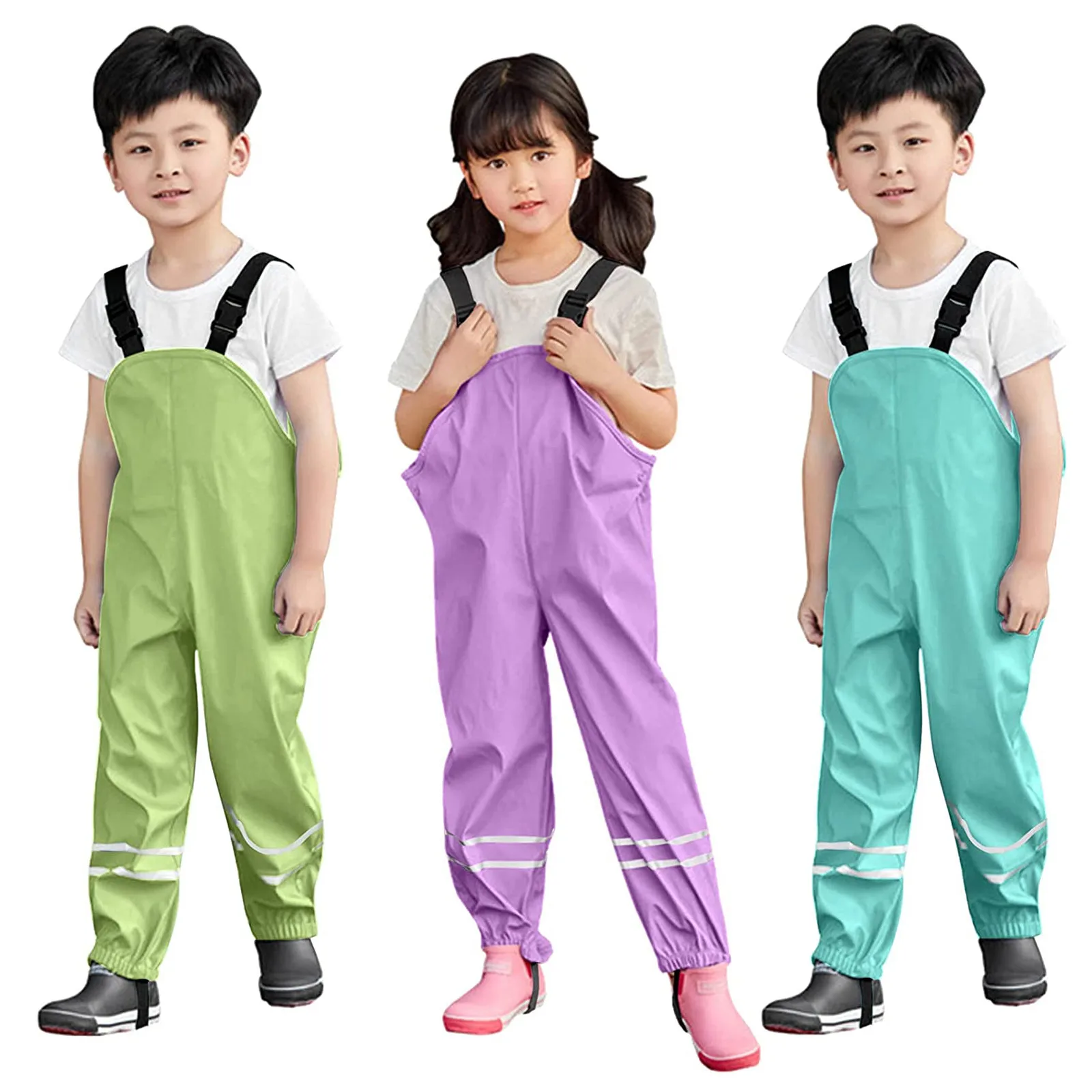 

1-8 Y Toddler Kids Boys Girls Rain Dungarees Windproof Waterproof Mud Jumpsuit Clothes Kid Pants Children Overalls Combinaisons