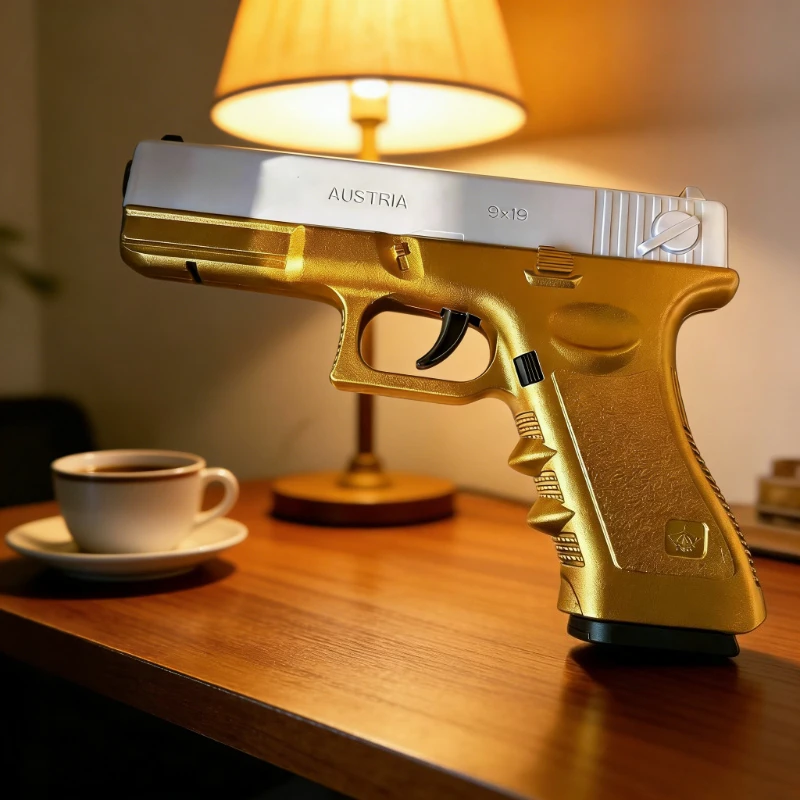 2026 Latest Gold Silver Toy Pistol 7-8mm Soft Rubber Bullet Launcher