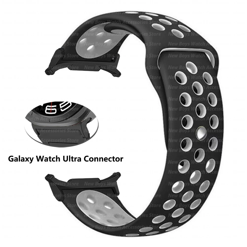 Ремешок из мягкого силикона для Samsung Galaxy Watch Ultra 47 мм, Воздухопроницаемый спортивный браслет без зазора для Galaxy 47 мм Ultra, унисекс