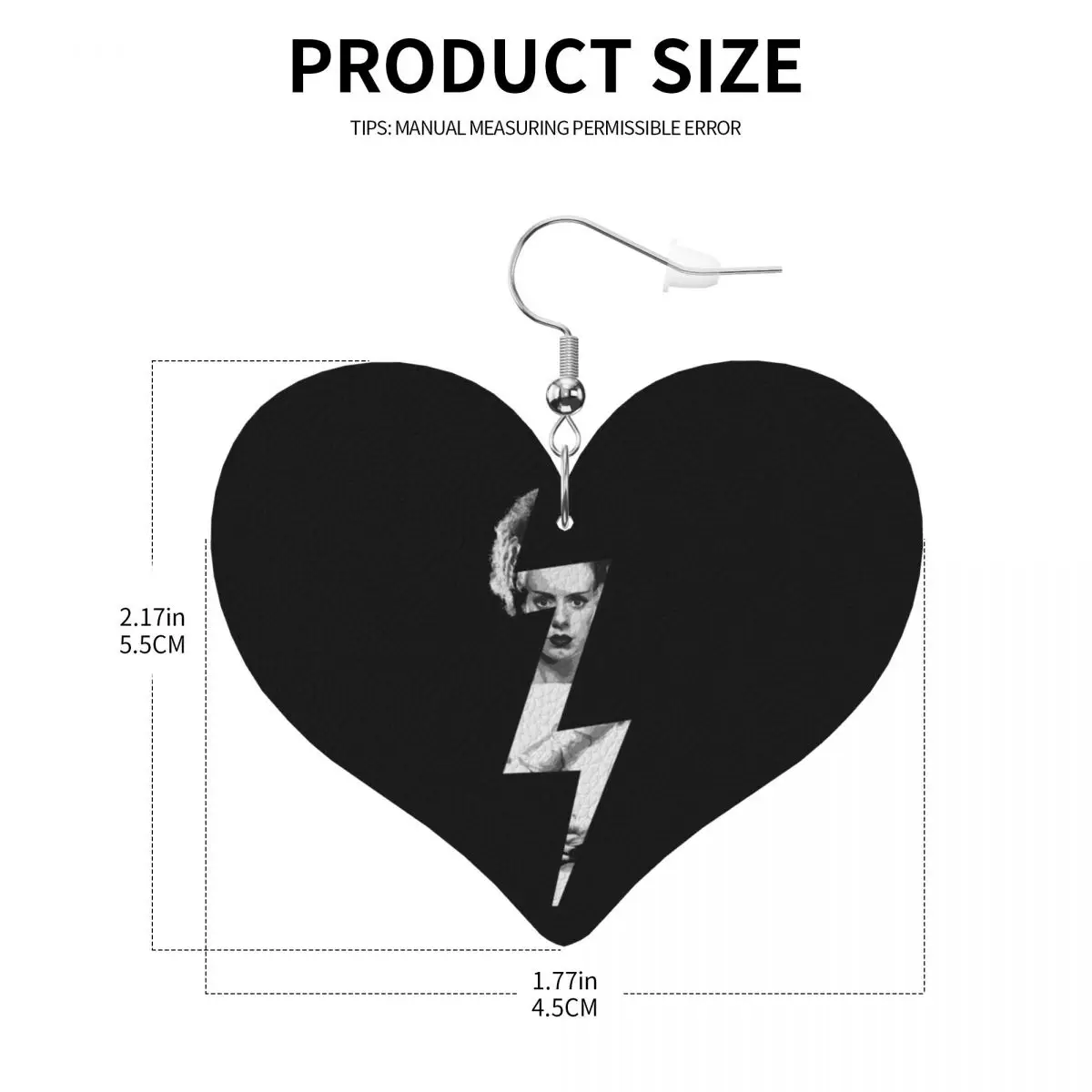 Orecchini pendenti personalizzati The Bride Of Frankenstein Orecchini pendenti in pelle per le donne Moda HorrorMovie per la festa