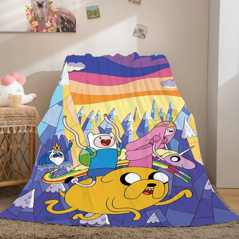 Nap Blanket Sofa Winter A-Adventures Time Warm Bed Fleece Camping Custom Fluffy Soft Blankets Microfiber Bedding King Size