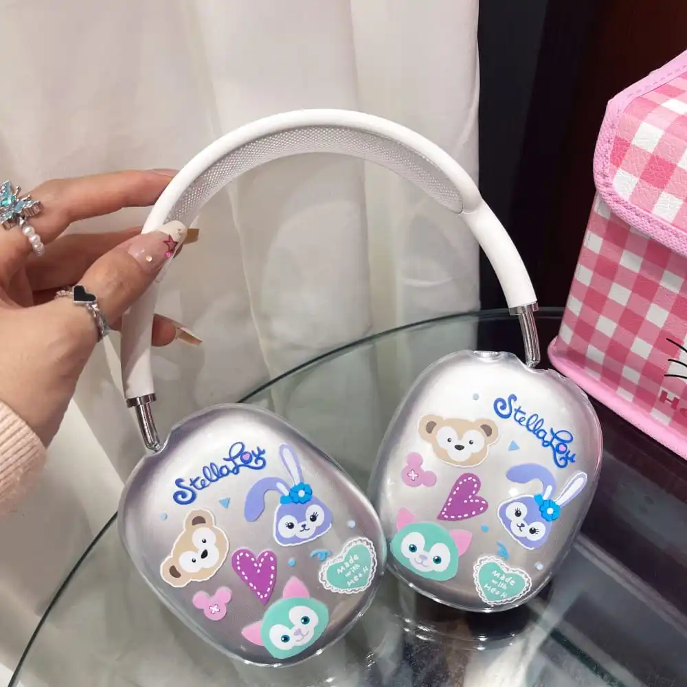 Hot Cute Cartoon Anime Doll Role StellaLou Earphone Protective Case for AirPods MAX Soft Transparent Anti-fall Protect Cover