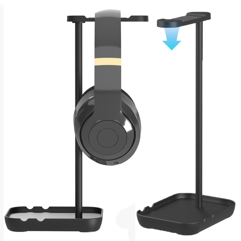 Headphone Stand Detachable with Bottom Storage Desktop Display Holder Non-Slip Headset Support Rack for Headphones Mobile Phone