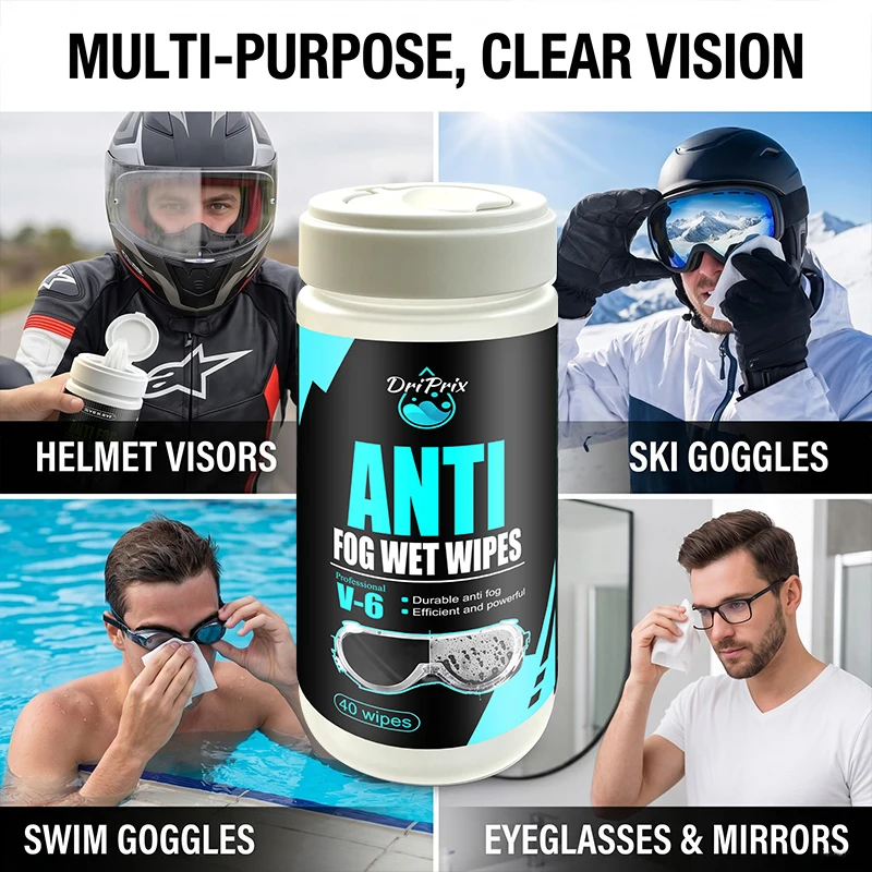 Anti Fog Lens Cleaner Wipes for Glasses Goggles Camera Lens LCD Screen Streak Free Moisture Retaining Long Lasting