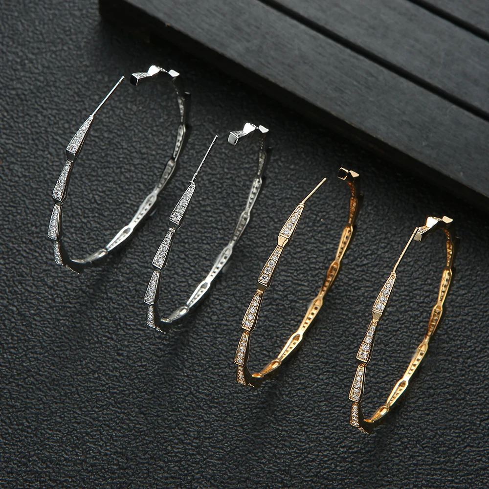 Women Accessories Dubai - Luxury Geometry Circle Cubic Zirconia Statement