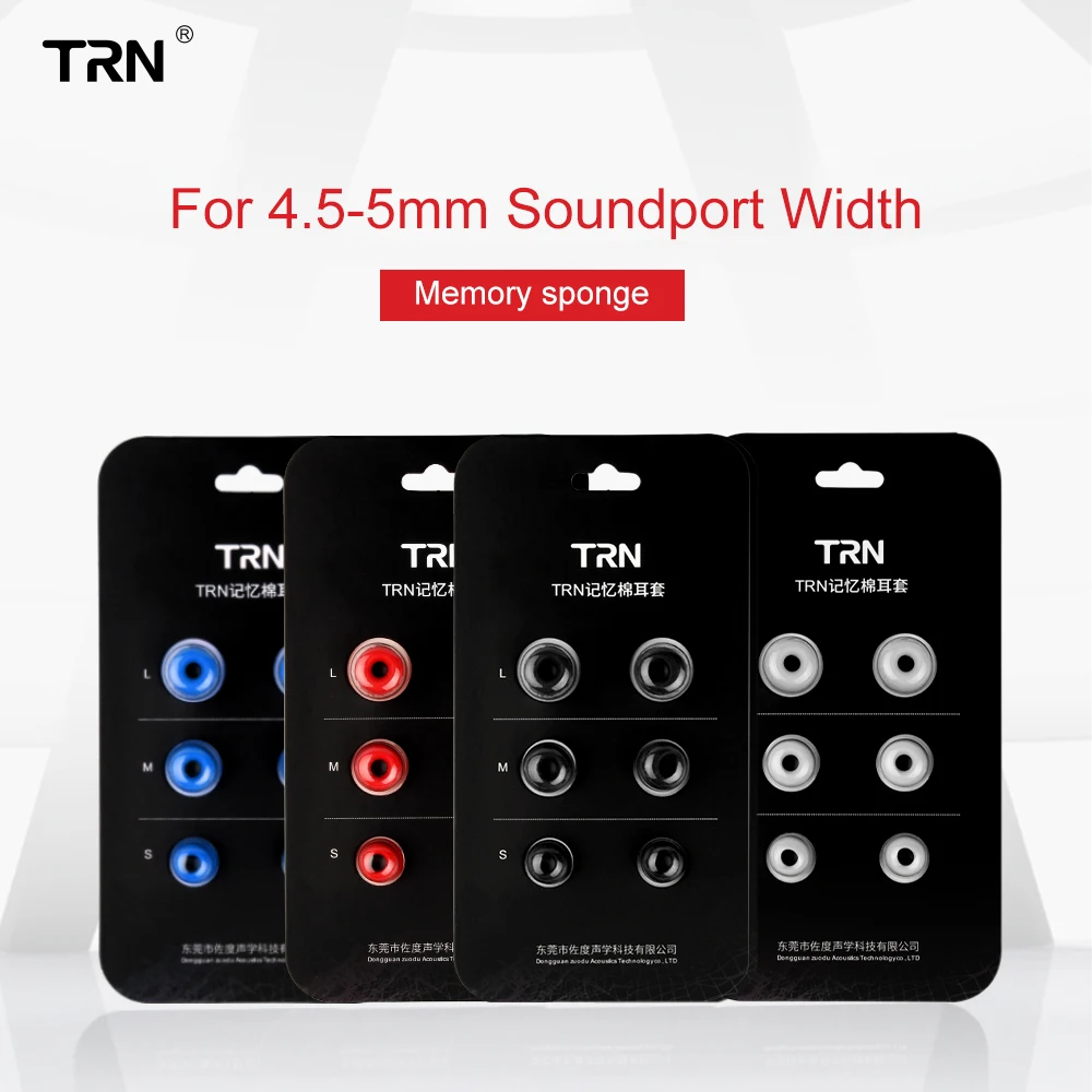 TRN 3Pairs (6pcs) Wired Earphone Memory Cotton Earmuffs Rebound Earplugs Headset PU Sponge Memory Sponge Headphones Eartips