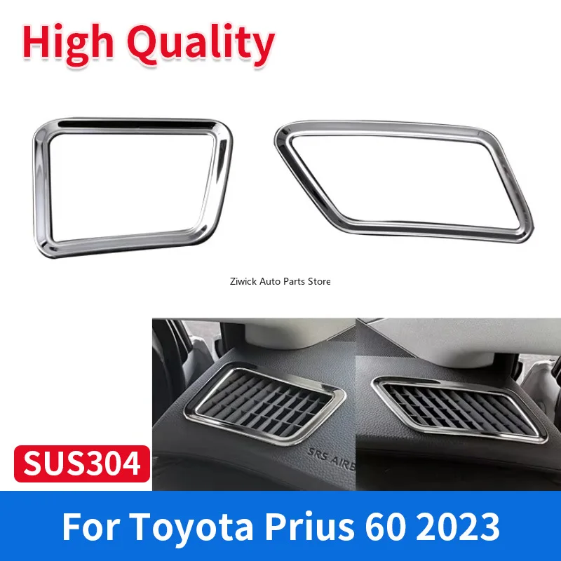 

2 Pieces High Grade Stainless Steel Chrome Molding Car Accessories Interior Chrome A-PILLAR A/C TRIM for Toyota Prius 60 2023