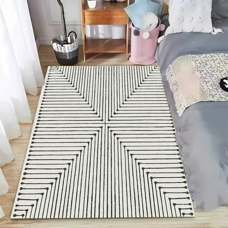 Minimalist Abstract Line Maze Pattern Area Rug Large Carpet for Living Room Bedroom Hallway  Kitchen Stylish Decor Floor Mat