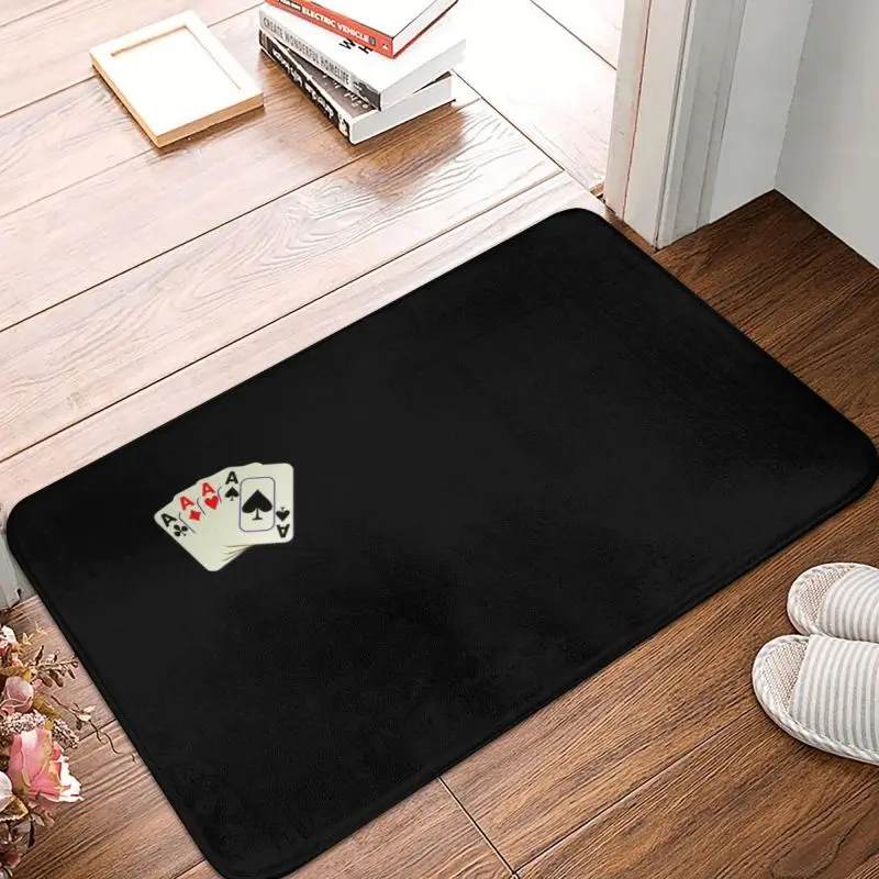 Custom Ace Of Cards Dress Front Door Floor Entrance Mats Outdoor Fashion Poker Card Game Bath Kitchen Doormat Balcony Carpet Rug