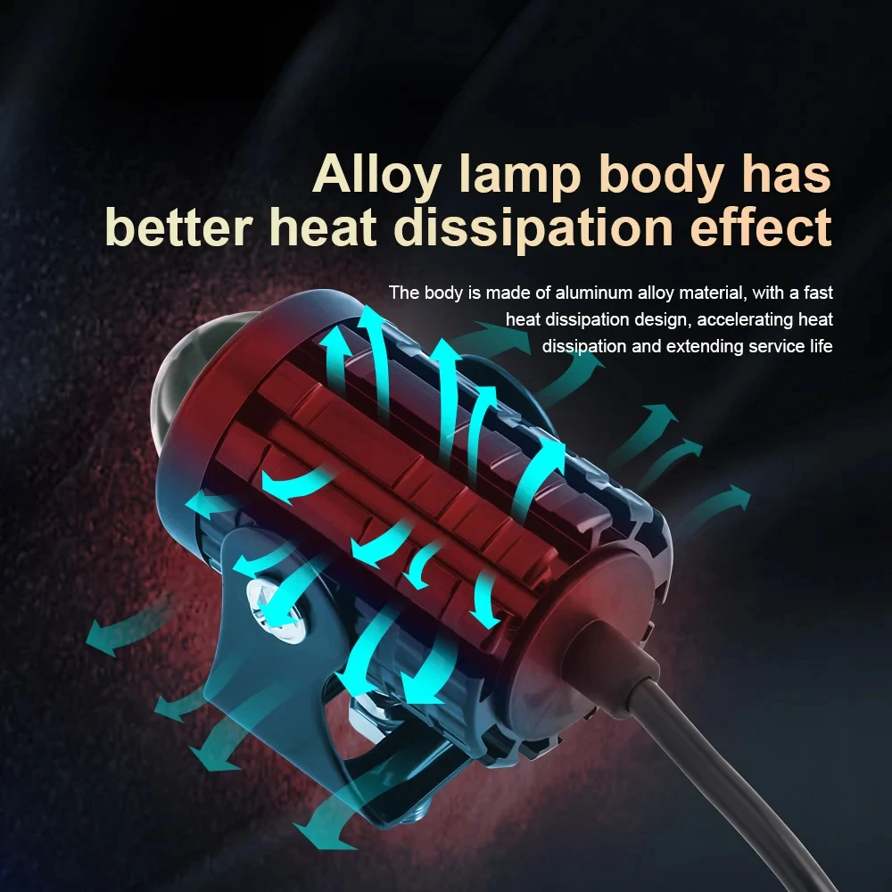 Motorcycle LED Headlight Dual Color Universal Spotlights Fog Light Mini Driving Light 24/12V for Truck Moto Trailer ATV Scooter image 3