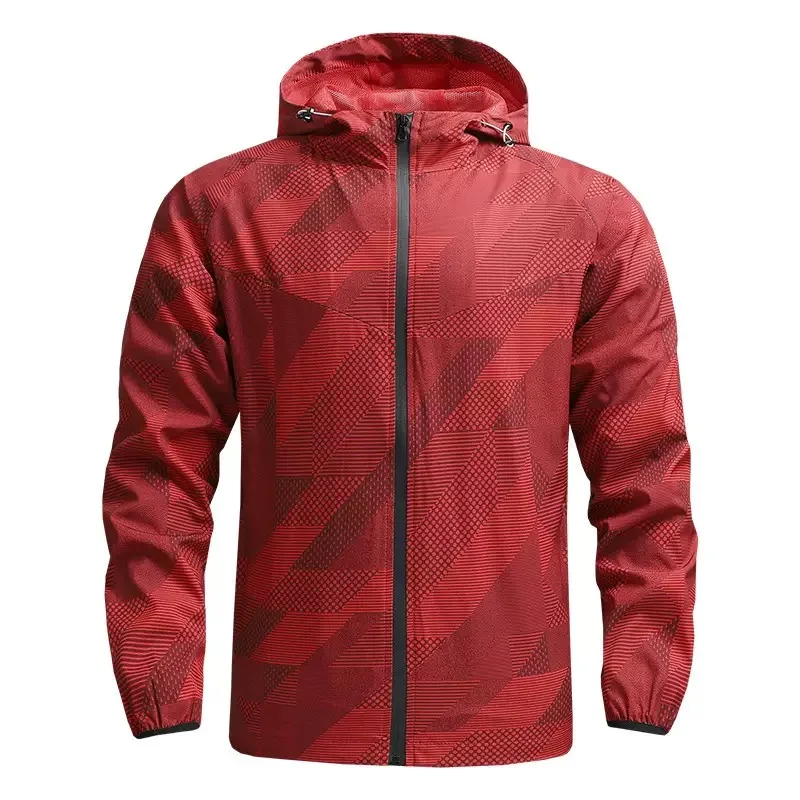 

Spring and Autumn New Fashionable Trendy Waterproof Hooded Jacket for Men's Casual Loose Sports Large Size High Quality Coat