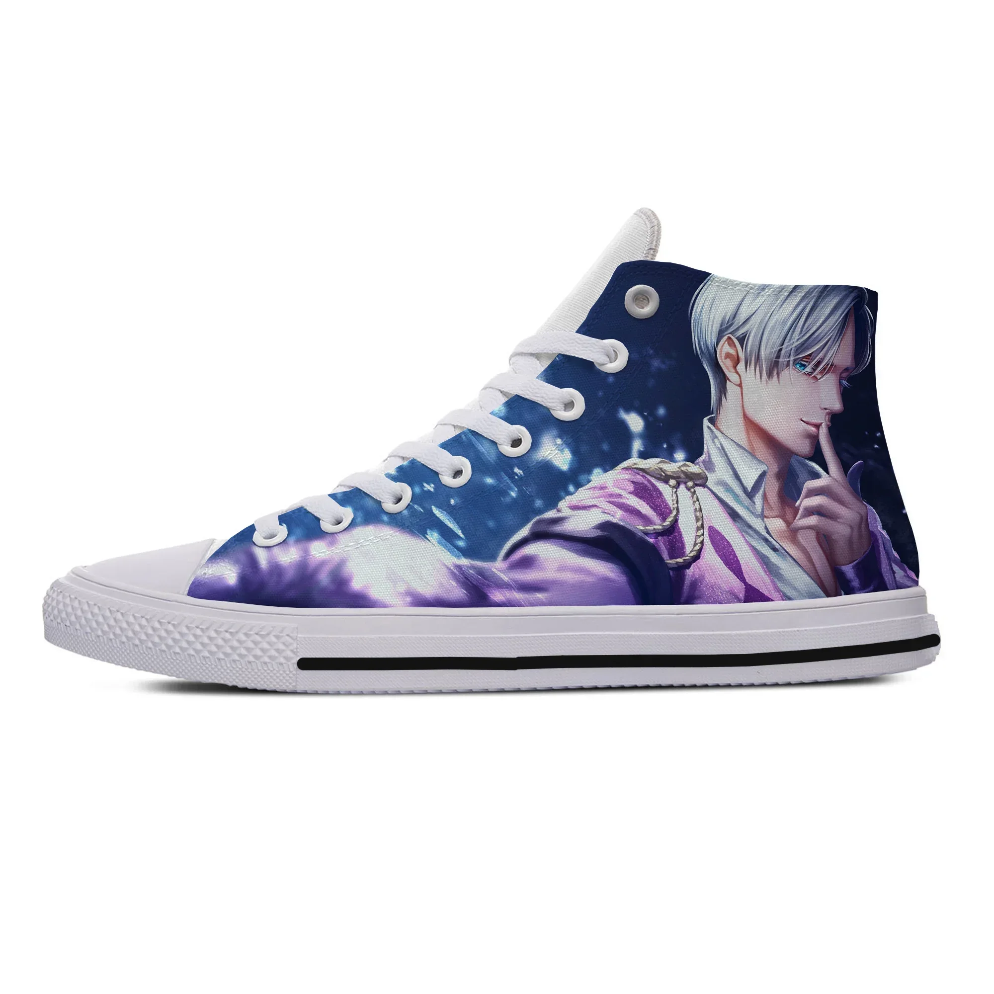 Gorące letnie fajne studenckie unisex Anime Yuri on Ice Victor codzienne trampki lekka moda wysoka pomoc klasyczne buty deskorolkowe