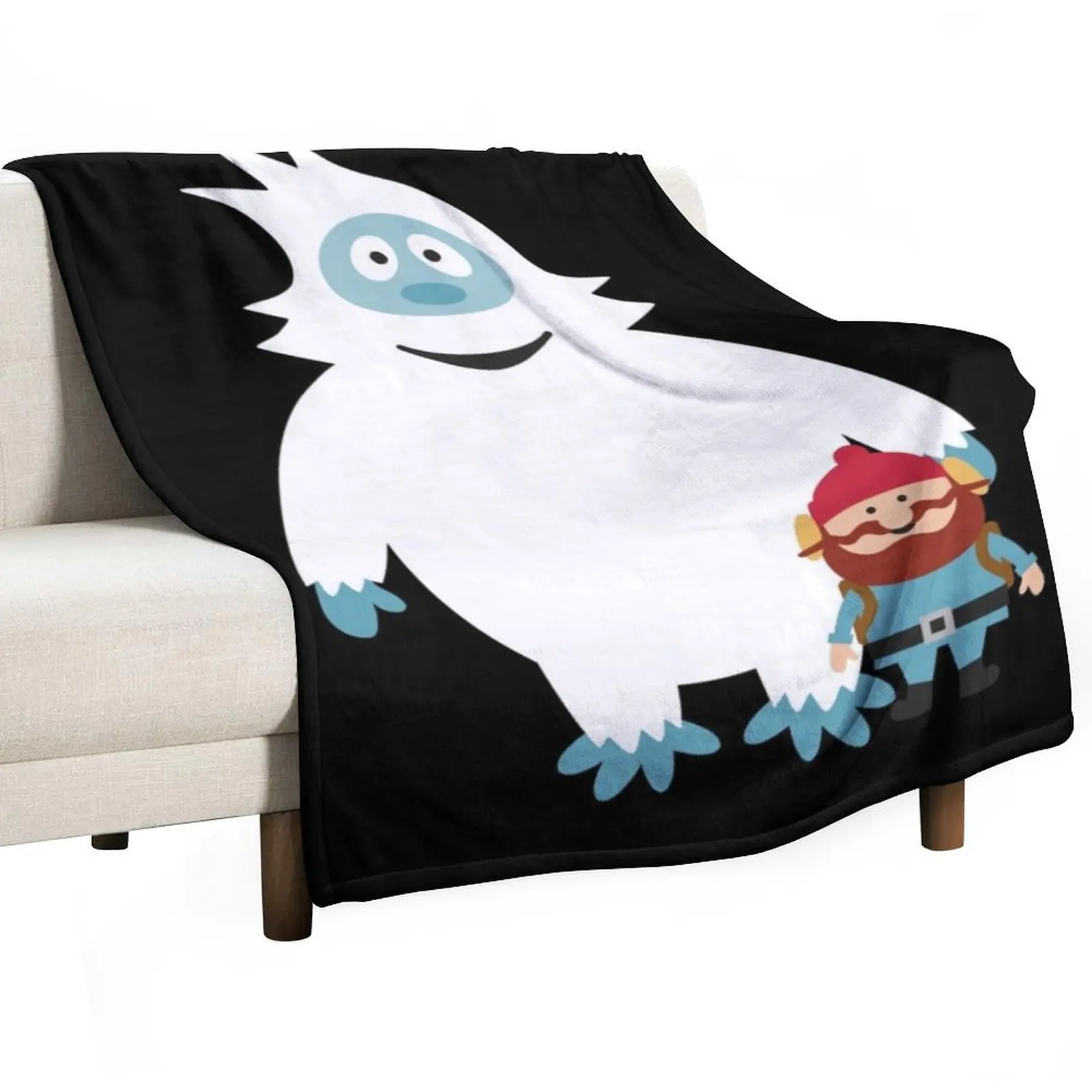 Abominable Snowman Friend T-Shirt Throw Blanket Nap Camping For Baby Soft Big blankets and throws Flannel Fabric Blankets