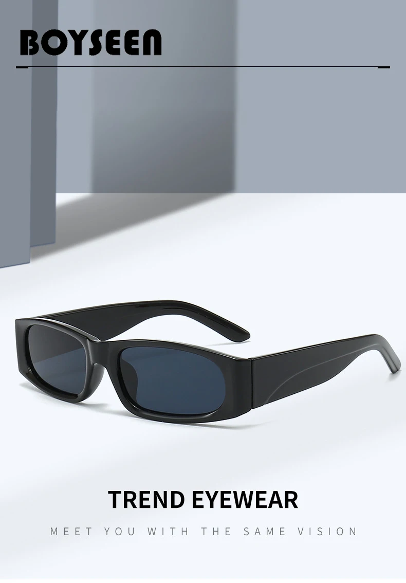 Schwarze Sonnenbrille im Hiphop-Stil mit schmalem Rahmen für Herren im Retro-Stil, mühelose orangefarbene Sonnenbrille UV400 – Detail 1