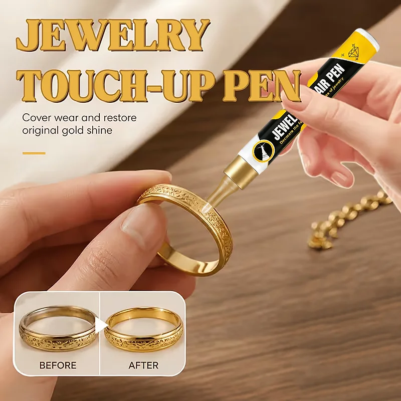 Jewelry Repair Pen. Touches Up Faded/Worn, Restores Color & Golden Luster. for Necklaces, Bracelets & More. Portable, Safe