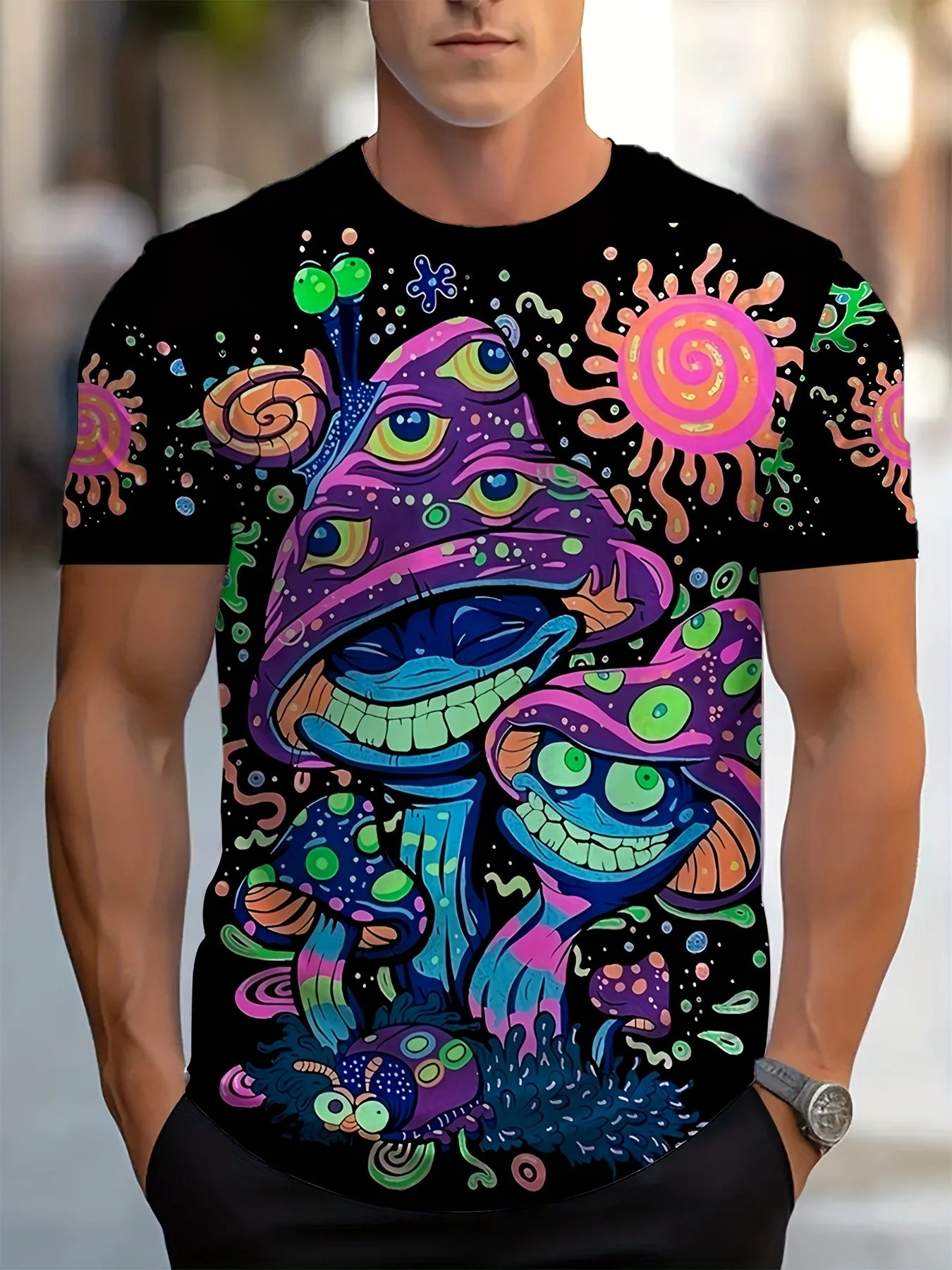 

New Men's Funny Cat Pattern 3D Print Short Sleeve T-Shirt - Novel Design, Round Neck, Soft Polyester Fabric2025