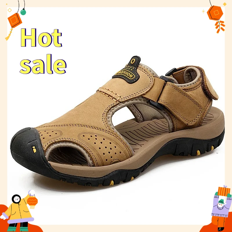 Men's Shoes Sandals Genuine Leather Original Men's Sandals Models Mens Soft Sandles Comfortable Man Sandal Slippers Man Slipers