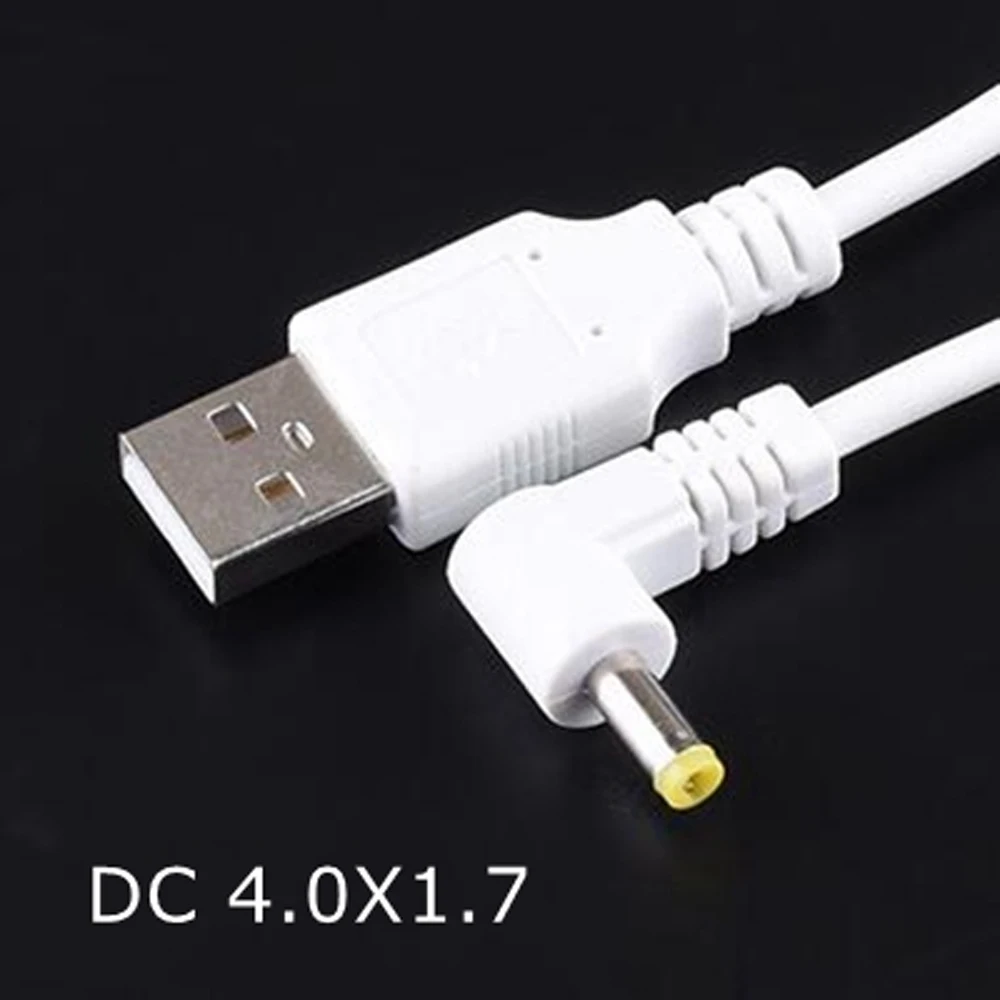 Witte USB a Male naar DC Voeding Plug Jack Verlengkabel Connector Verschillende maten inclusief 0,6 2,0 2,5 3,5 4,0 1,35 1,7 5,5