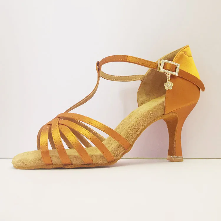Professional Ladies Latin Dance Shoes Diamonds Comfortable High Heels for Girl Dancing Samba Female Character Sandals Sneakers