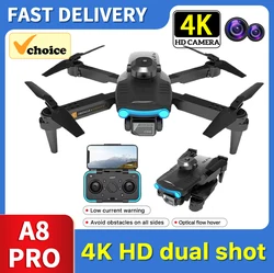 A8 Pro Drone 4K Dual Camera aerial photography Folding Aircraft Four way Obstacle Avoidance Remote Control Aircraft Drone fpv to