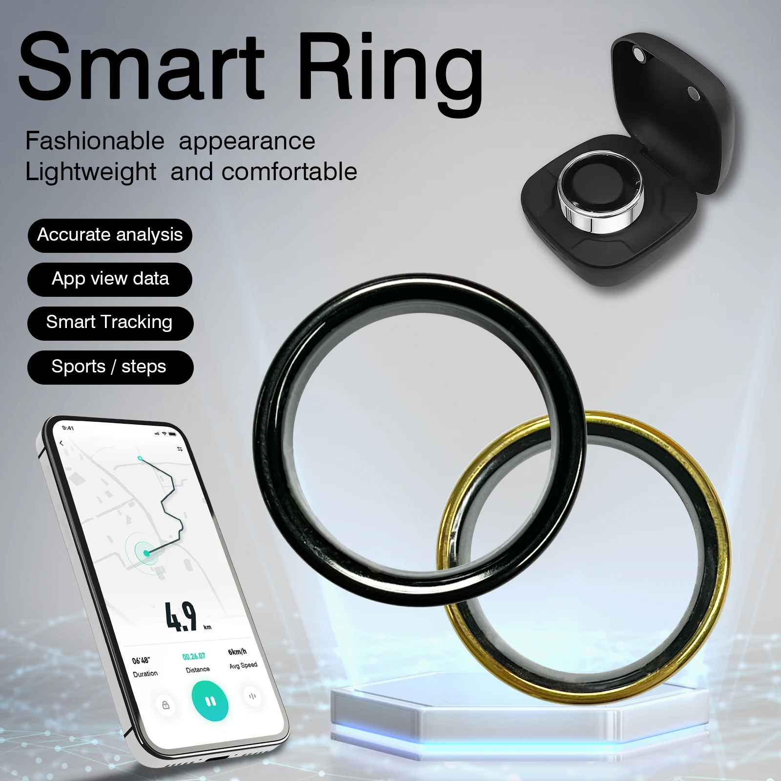 Smart Ring With Cha… - image