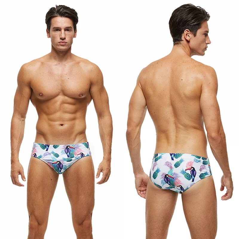2024 New Datifer Men Swimwear Low Sexy Boxers Swim Brief Sportive Beachwear Shorts Sunga Swimsuit Circles