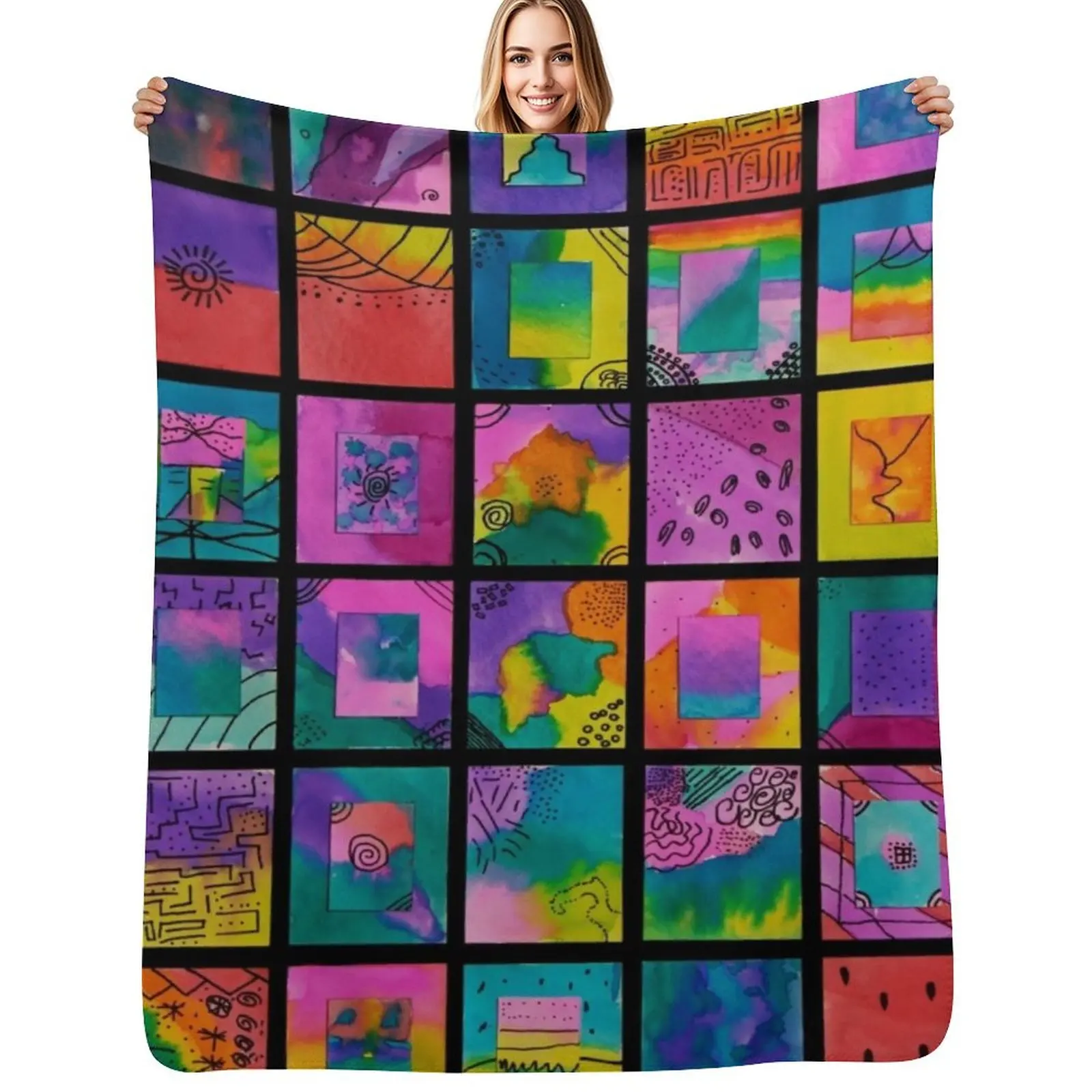 

HHPS Art Show, Class 4C, Ink and Watercolour: Strength Lies In Differences Throw Blanket Beach sofa bed Multi-Purpose Blankets