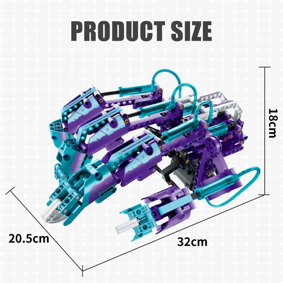 MOC Mechanical Gloves Hydraulic Power Building Blocks Wearable Technology Hand Gauntlet Boys DIY Model Bricks Toy Christmas Gift