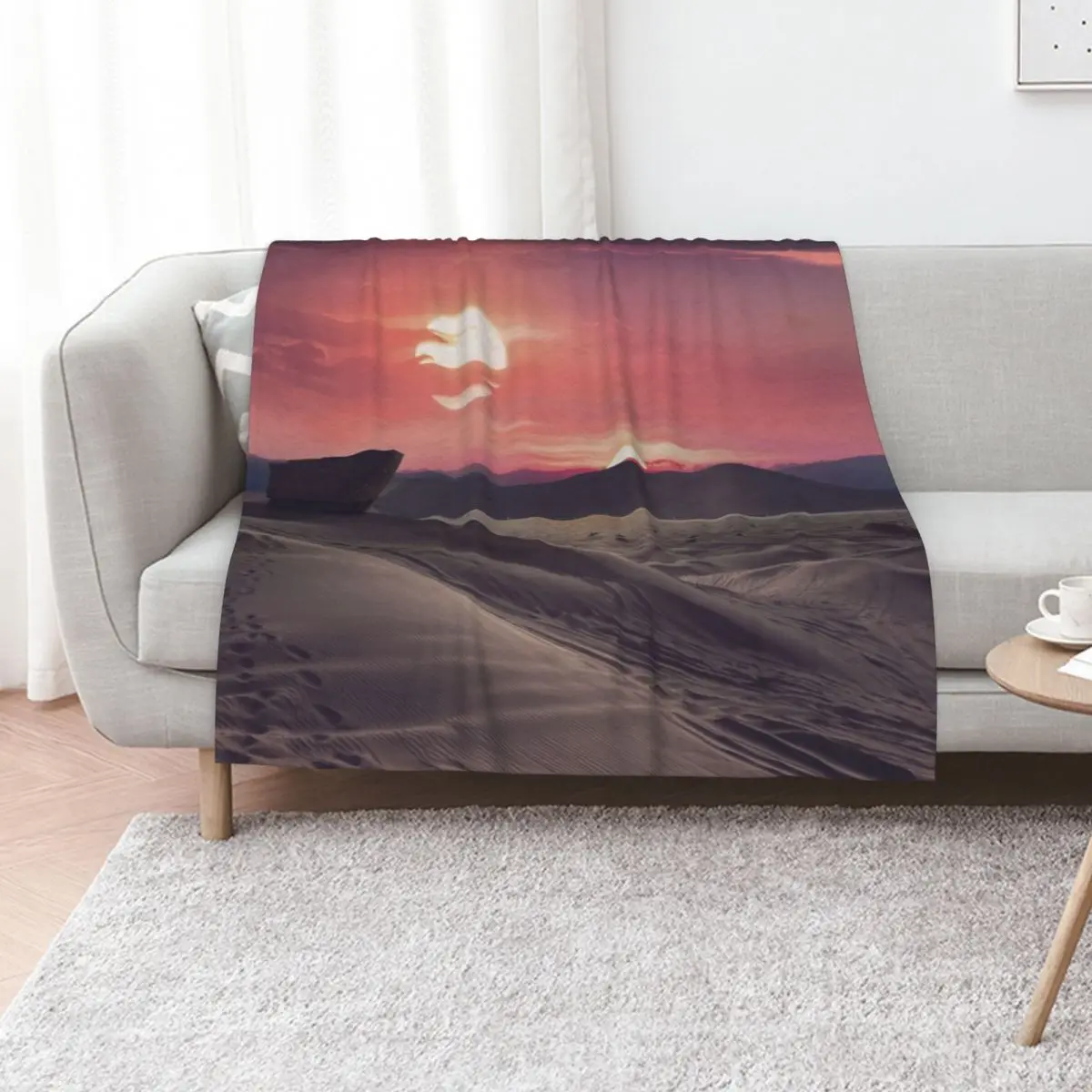 Desert Planet Throw Blanket Warm Plush Fuzzy Blanket for Living Room