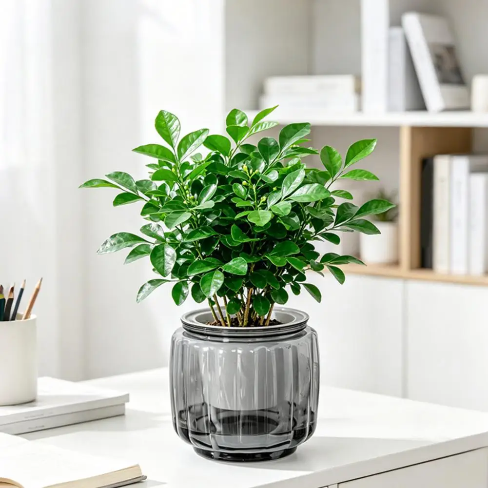Minimalist Plant Vessel Self Watering Indoor Plant Pots Plastic Planters with Drainage Holes Small Flower Containers for Violets