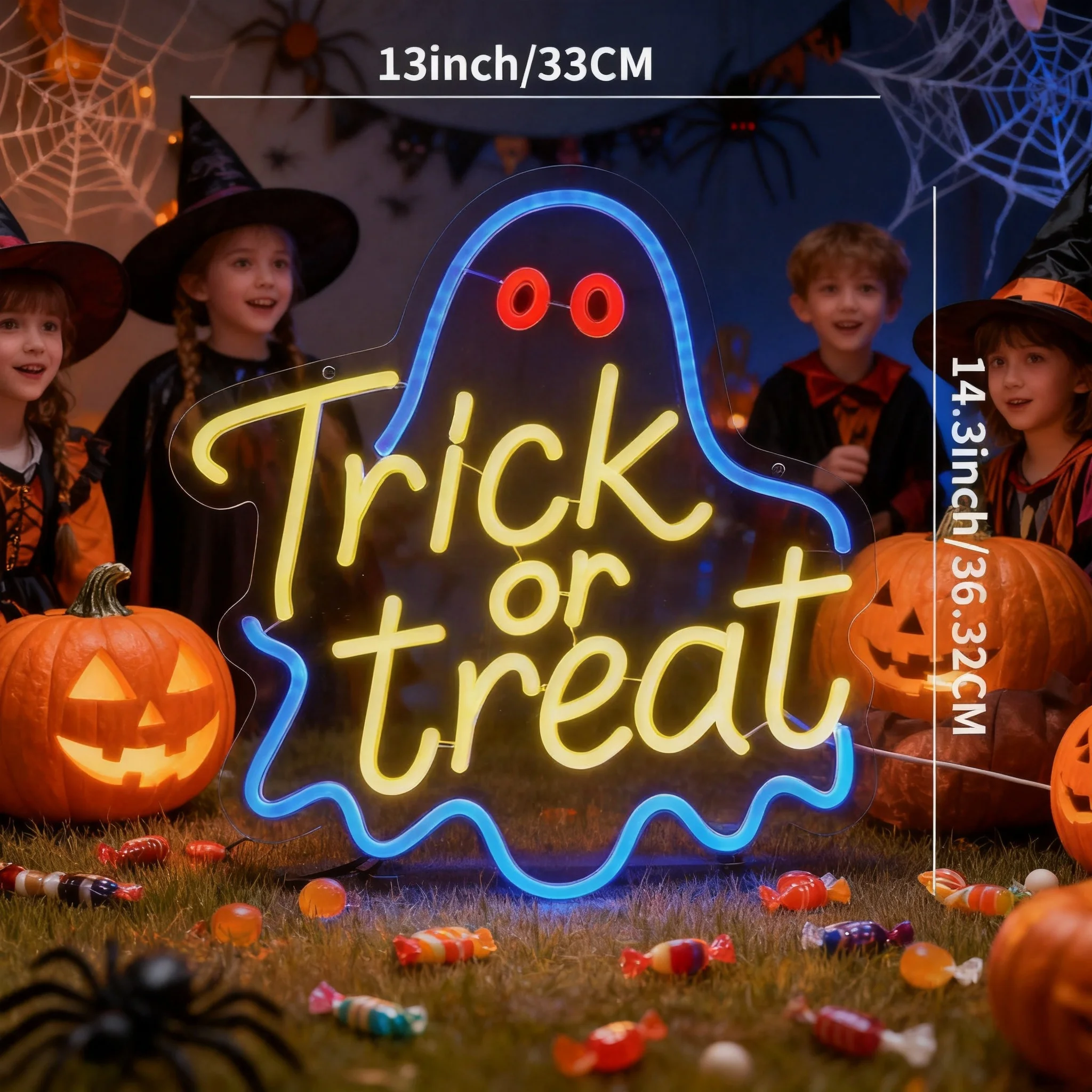 Ghost Trick Or Treat LED Neon  - Home Decor Lighting Tricks recension och pris