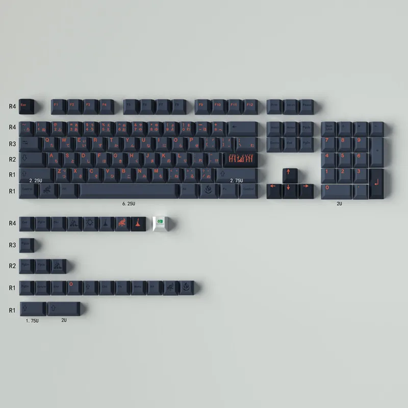 Teclas Pbt con personalidad, Gmk Ashes, 130/23 teclas, Cherry Profile Dye-Sub, Teclado mecánico para 61/64/68/75/84/87