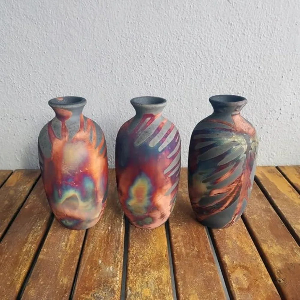 3 Pack 7 inch Handmade Ceramic Vase - Pottery Gifts for Her, Boho, Gift Box, Gift for Mom, Bridesmaid Wedding Gift, Home Décor