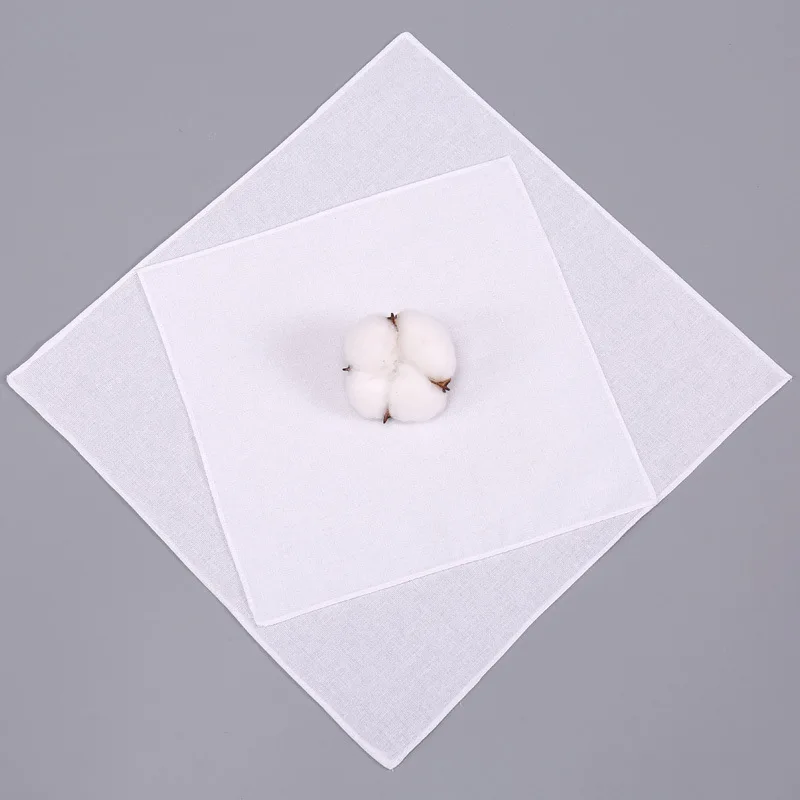 12pcs สีขาวขนาดเล็กผ้าฝ้ายผ้าเช็ดหน้าเด็กนักเรียน Tie-DYE ภาพวาด DIY กิจกรรม 20*20 ซม.28*28 ซม.