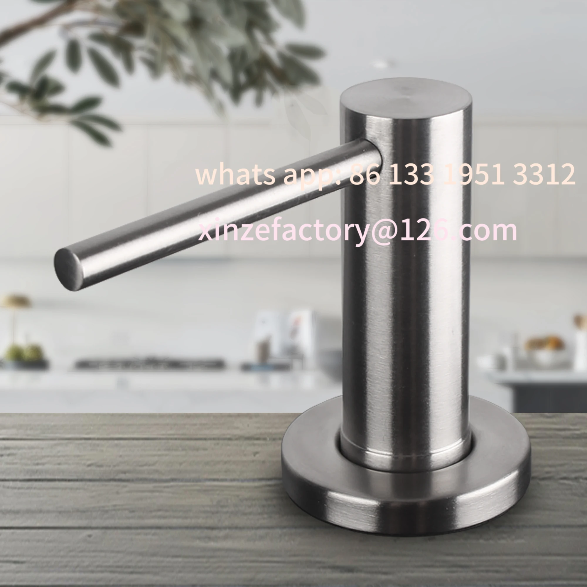 

Customizable Solid 304 Stainless Steel Soap Dispenser for Kitchen Sink with 17 OZ Bottle and 47 inch Extension Tube Kit
