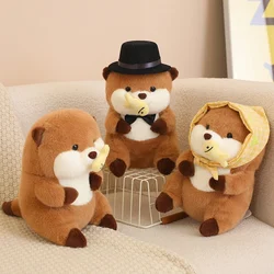 30cm Cartoon Otter With Hat Fish Plush Toys Cute Soft Lovely Stuffed Pillows Dolls For Birthday Festival Gift