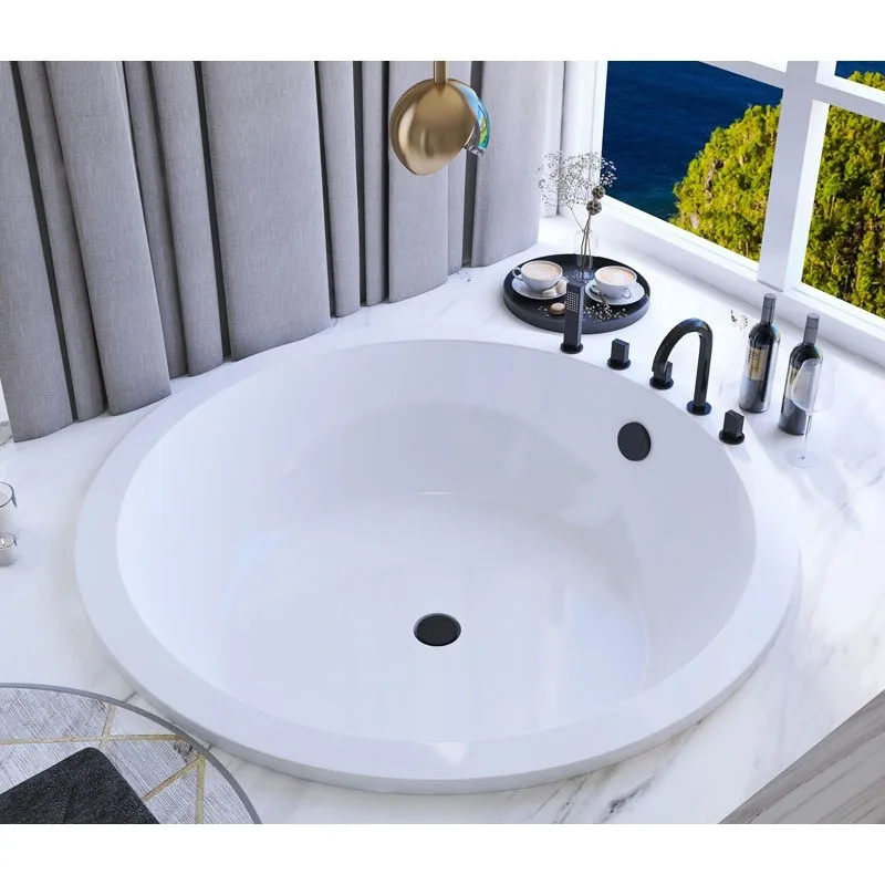

Recessed round double bathtub Hotel B & B Home Adult Surfing Jacuzzi Acrylic Heated Bathtub