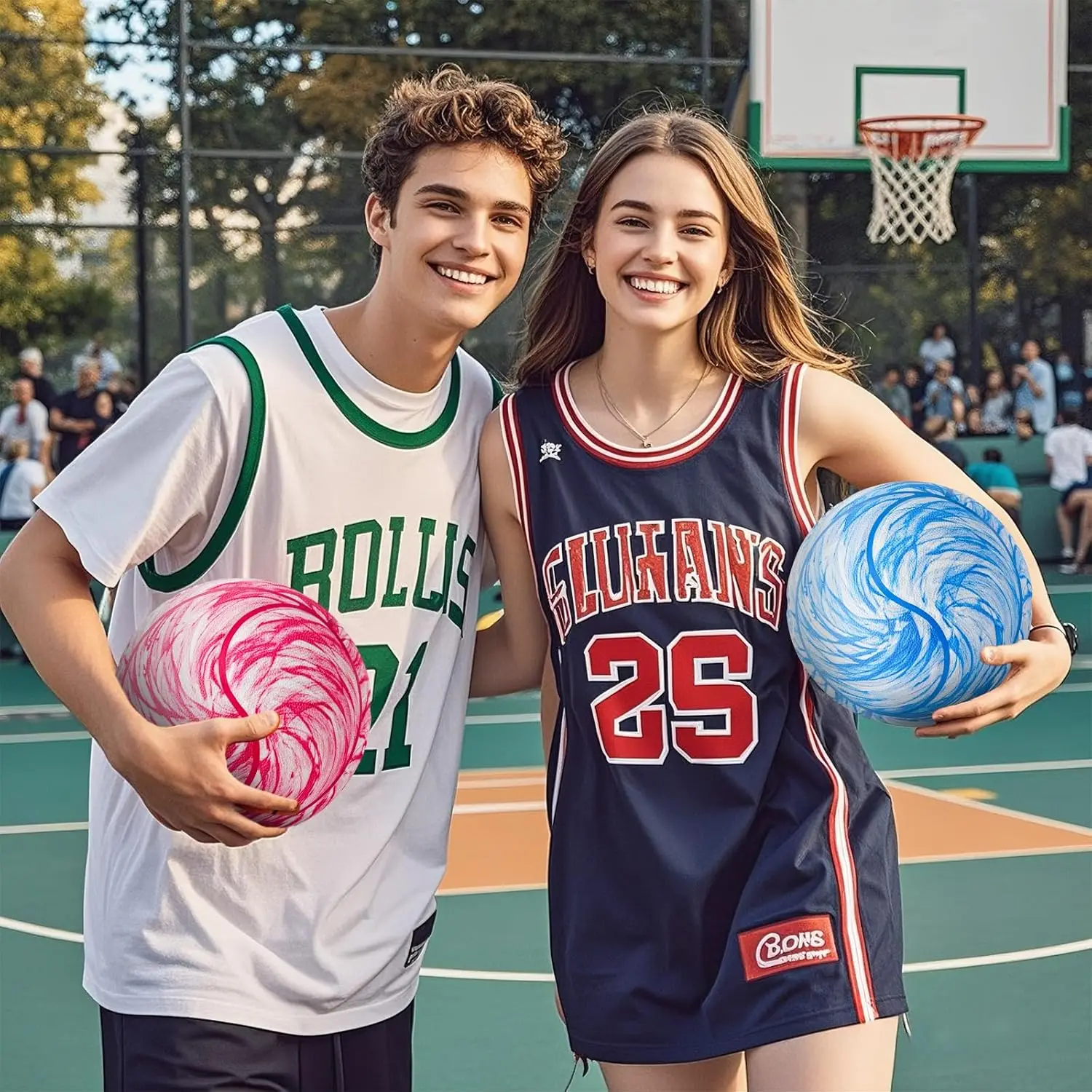 ลูกบาสเก็ตบอลเรืองแสง Kuangmi, ของขวัญลูกบาสเก็ตบอลหนังคอมโพสิตเรืองแสง, บาสเก็ตบอลกลางคืนในร่มและกลางแจ้ง, ขนาด 7