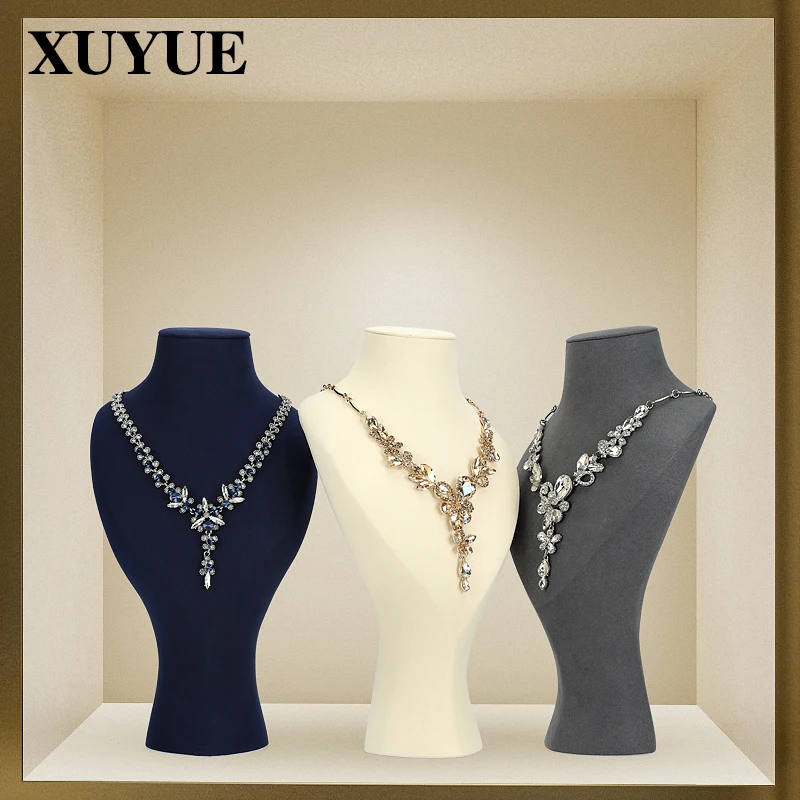 

New necklace display rack, high-end microfiber portrait model neck neck display window display prop necklace display rack
