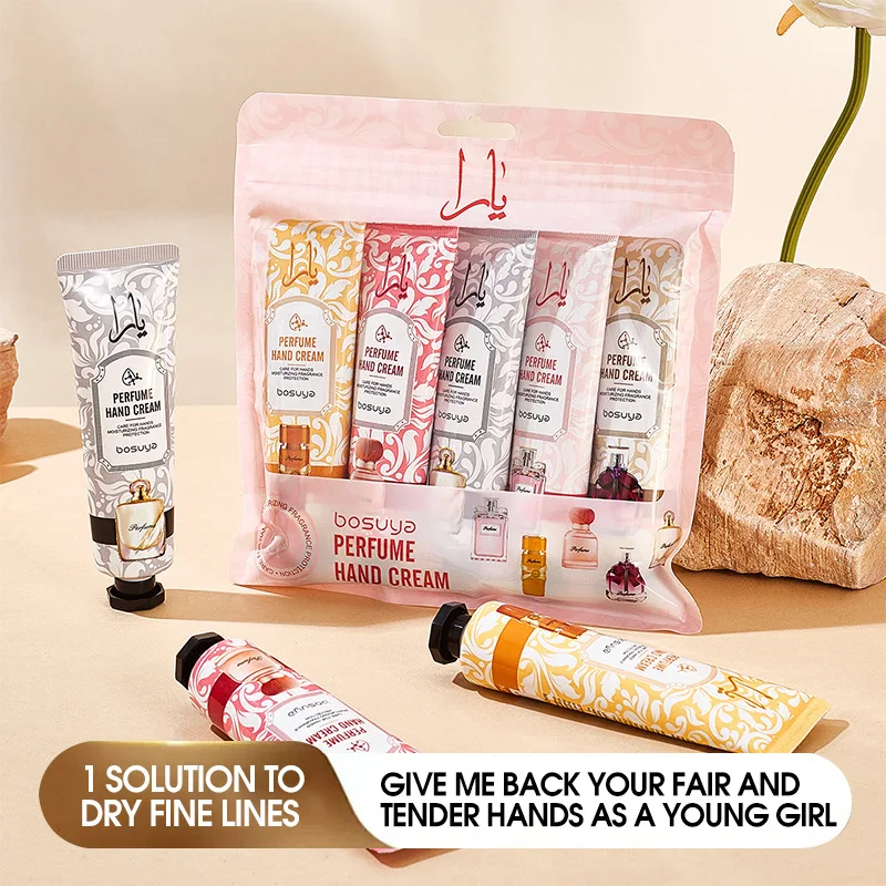 5pcs Perfume Fragrance Hand Cream Sets Moisturizing Hand Cream Set Hand Care Nourishing Anti Chapped Skin Care for Hands