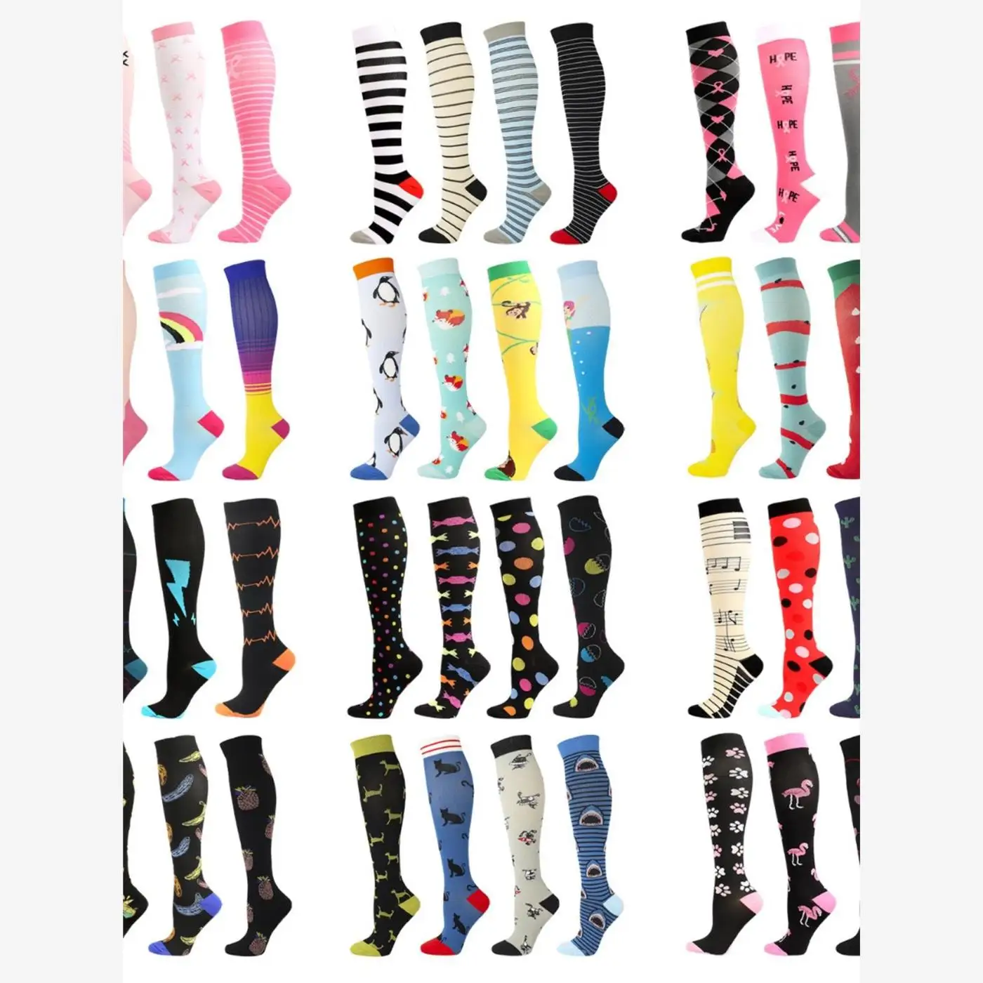 

Высокотехнологичные спортивные компрессионные носки для женщин, для бега на открытом воздухе, длинные, разноцветные, для активного отдыха