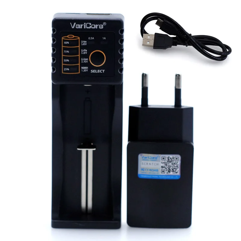 VariCore V40 V20i V10 U4 18650 شاحن 1.2V 3.7V 3.2V AA18350 26650 10440 16340 NiMH شاحن بطارية ليثيوم الاتحاد الأوروبي/الولايات المتحدة 5V 2A التوصيل