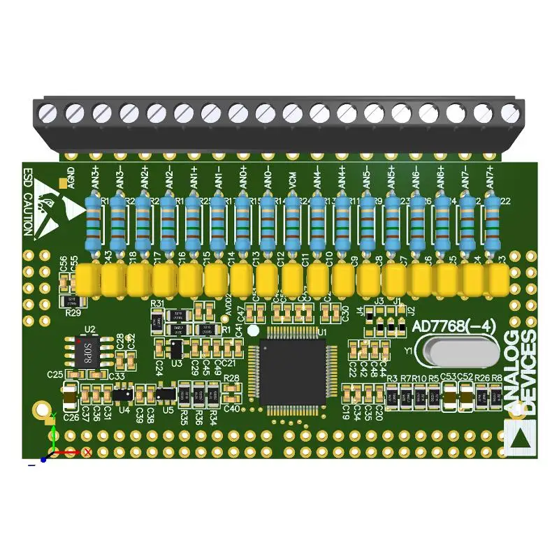AD7768 8/4-channel High-performance 24 Bit Synchronous Sampling ADC Module with 110.8 KHz Bandwidth