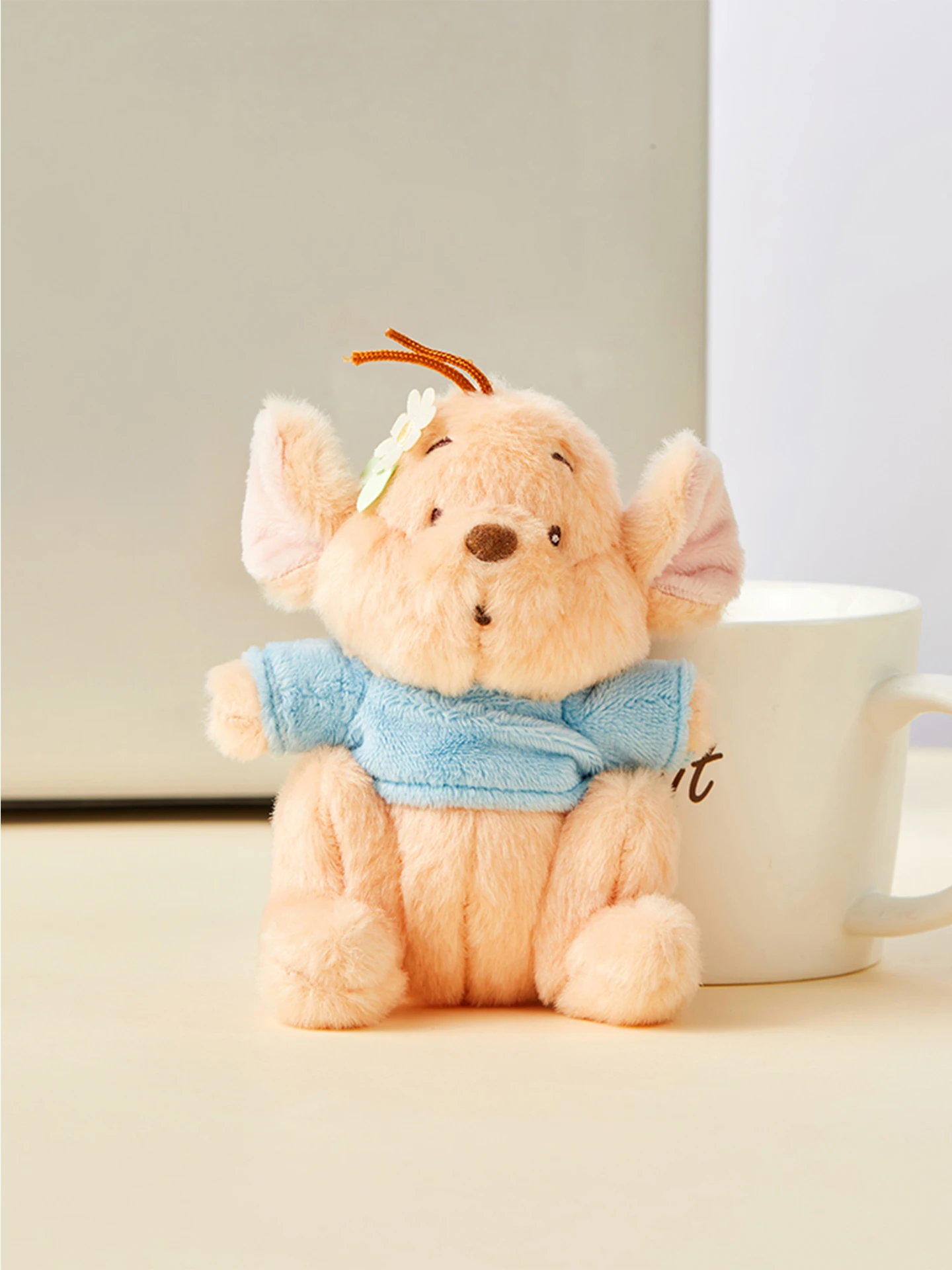 Disney Series Roo with Flower Hair Clip Keychain - Cute Plush Kangaroo Headband Accessory for Girls Fashion Gift