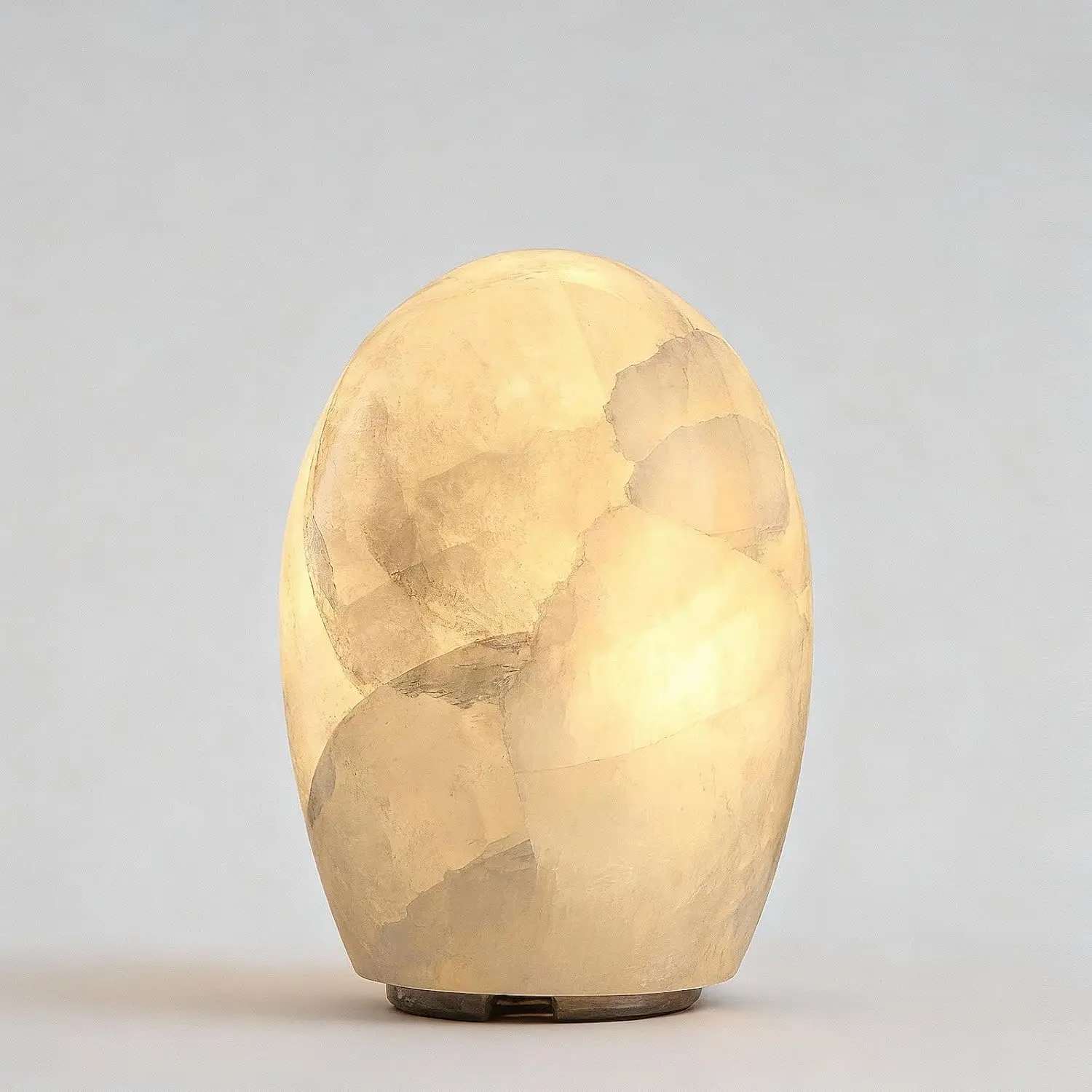 

Handcrafted Calcite Crystal Lamp - Dimmable Bedside Light with Unique Natural Texture, Small Cylinder Table Decor
