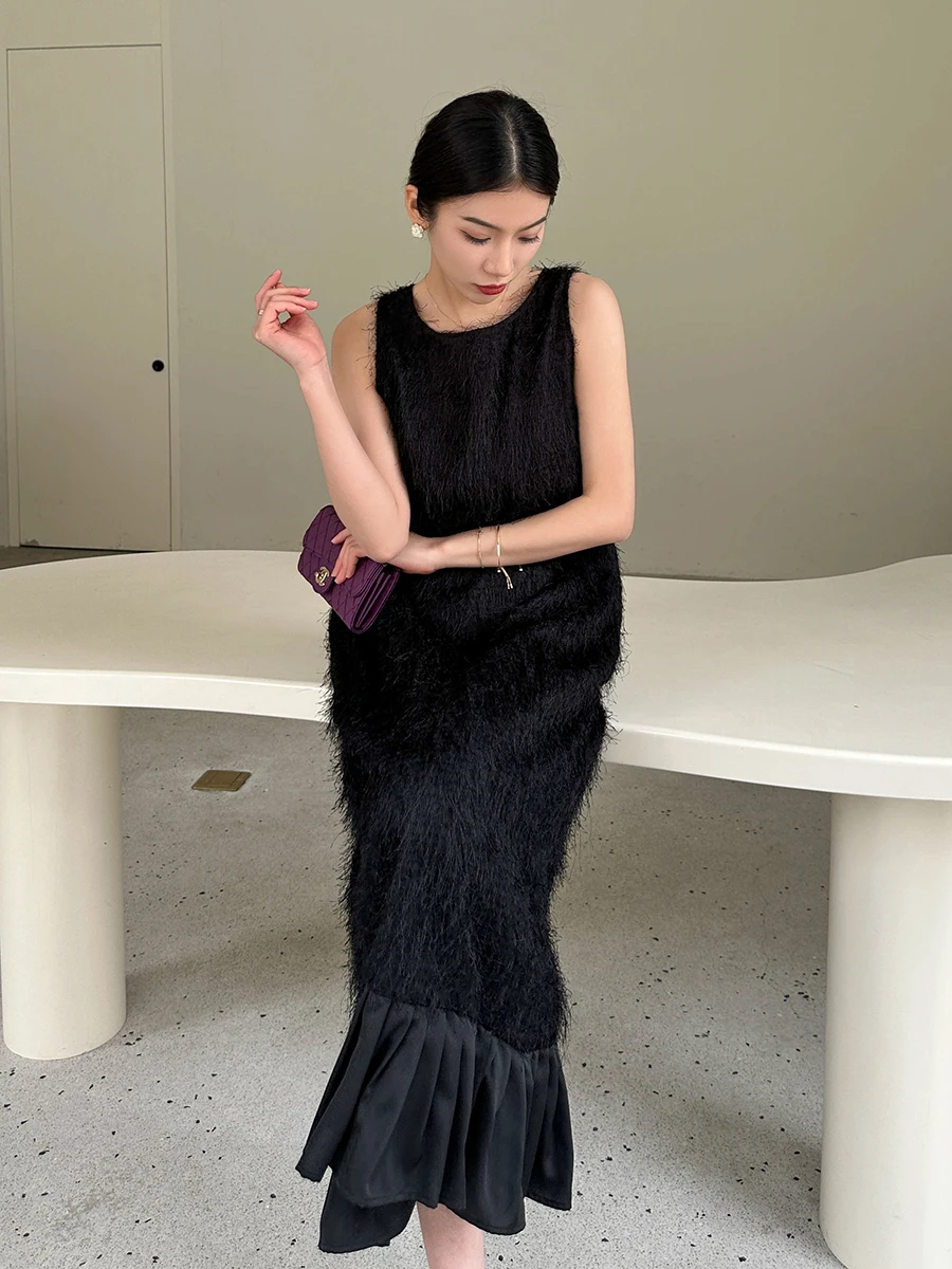 MAXMAY Sequin Feather Trim Dr Women's Ele Long Gown Strap Birthday Year Conference Small Evening Dr Casual Sle