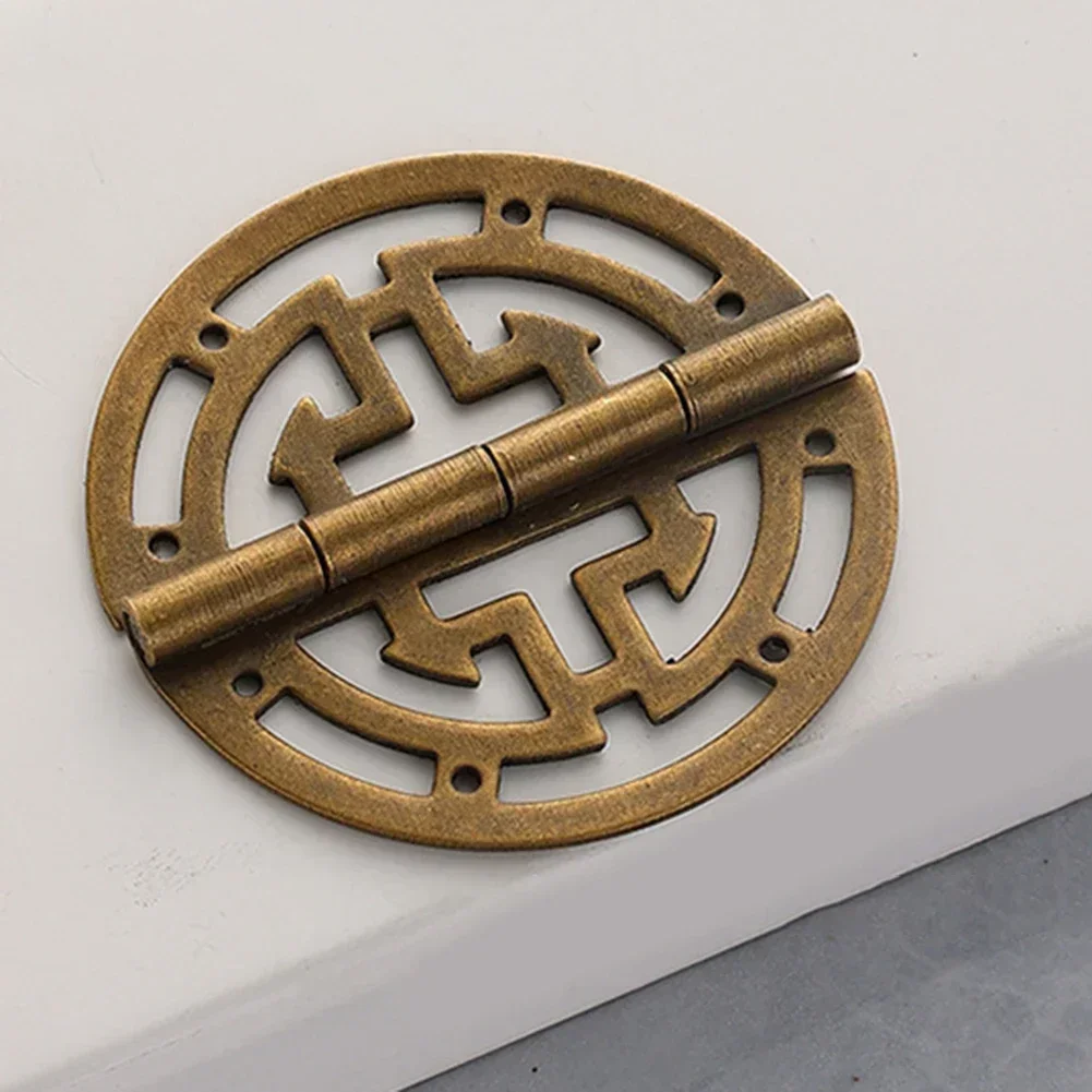 Antique Style Box Hinge Hollow Pattern Hinges Diameter 45mm Vintage Wooden Box Hinge Classic Touch Elegant Design