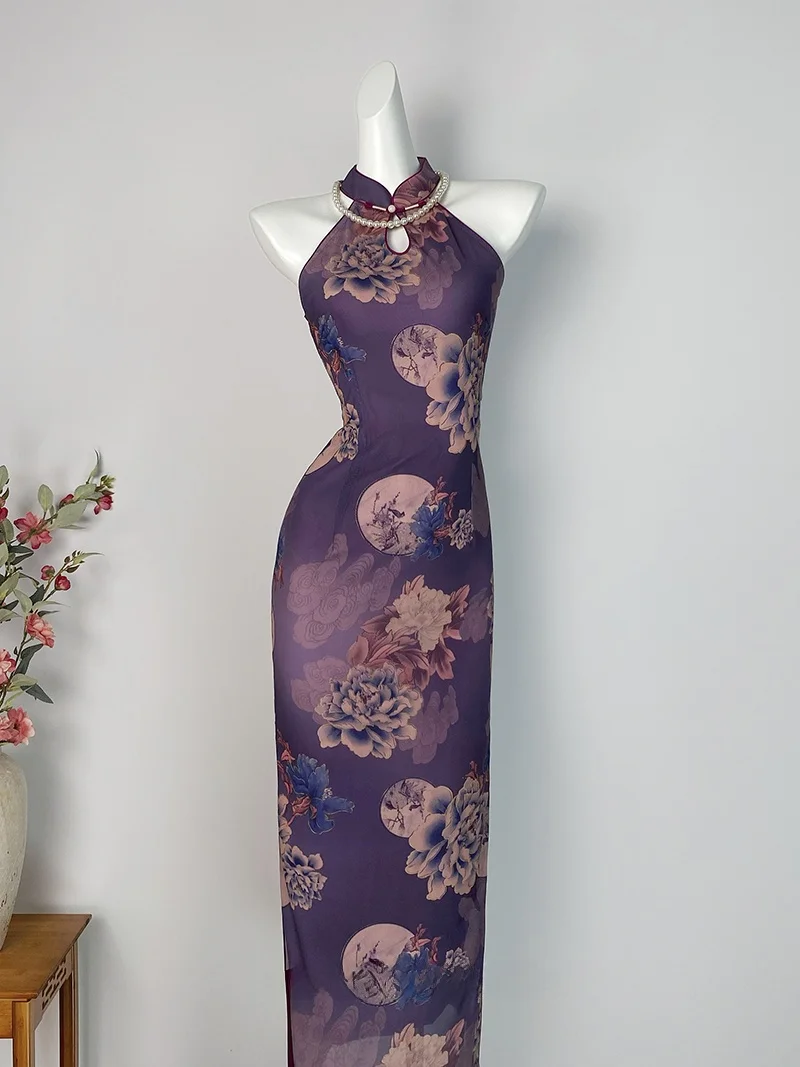 

Летнее эластичное тонкое облегающее платье DanYuPure для молодых женщин в стиле ретро, новое, китайский стиль, премиум-класс